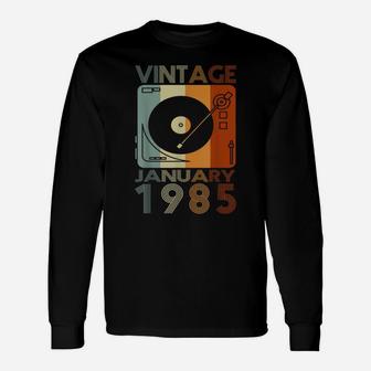 Retro January 1985 Tshirt 36Th Birthday Gift 36 Years Old Unisex Long Sleeve | Crazezy