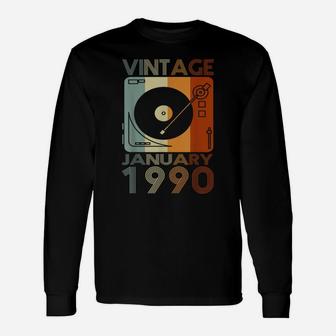 Retro January 1990 Tshirt 31St Birthday Gift 31 Years Old Unisex Long Sleeve | Crazezy UK