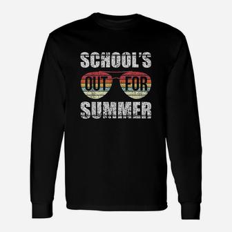 Retro Last Day Of School Schools Out For Summer Teacher Gift Unisex Long Sleeve | Crazezy CA