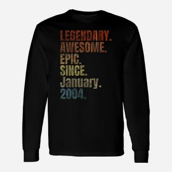 Retro Legendary Since January 2004 T Shirt 15 Years Old Zip Hoodie Unisex Long Sleeve | Crazezy DE