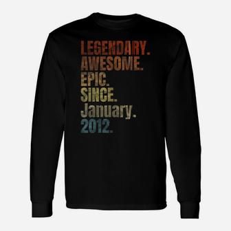 Retro Legendary Since January 2012 T Shirt 8 Years Old Zip Hoodie Unisex Long Sleeve | Crazezy CA