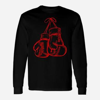 Retro Love Red Boxing Gloves Gifts Boxer Gift Unisex Long Sleeve | Crazezy