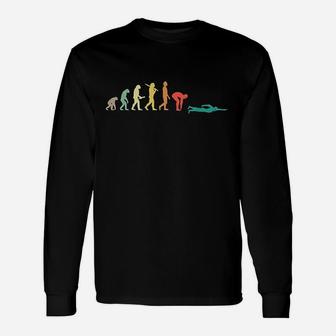 Retro Swimming Evolution Gift For Swimmers Unisex Long Sleeve | Crazezy