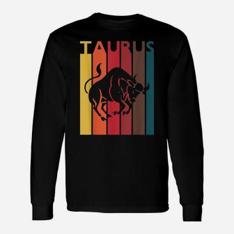 Retro Taurus Zodiac Sign April May Birthday Gift Taurus Unisex Long Sleeve | Crazezy CA