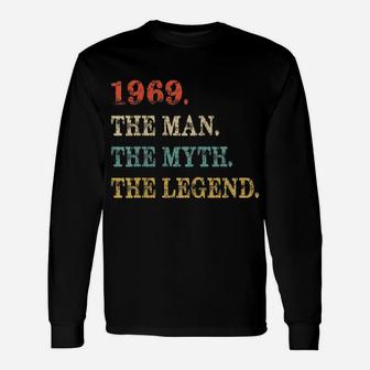 Retro The Myth The Legend 1969 50Th Birthday Gift 50 Yrs Old Unisex Long Sleeve | Crazezy