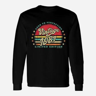 Retro Vintage 40Th Birthday 1981 Aged To Perfection Unisex Long Sleeve | Crazezy