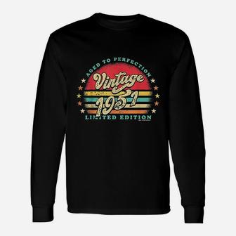 Retro Vintage 70Th Birthday 1951 Aged To Perfection Unisex Long Sleeve | Crazezy CA