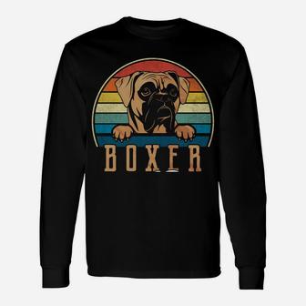 Retro Vintage Boxer Dad Boxed Dog Daddy Unisex Long Sleeve | Crazezy