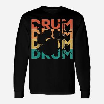 Retro Vintage Drumming Gift For Drummers Unisex Long Sleeve | Crazezy