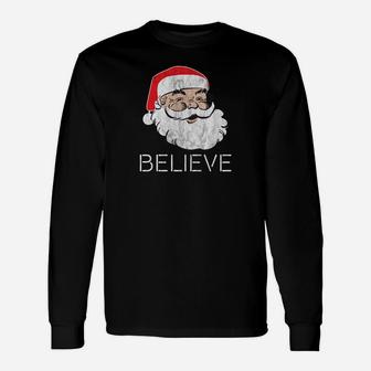 Retro Vintage Merry Christmas Believe In Santa Sweatshirt Unisex Long Sleeve | Crazezy DE