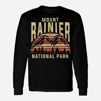 Retro Vintage National Park - Mount Rainier National Park Unisex Long Sleeve | Crazezy AU