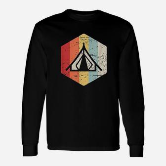 Retro Vintage Tent Outdoor Camping Gift For Nature Lovers Unisex Long Sleeve | Crazezy CA