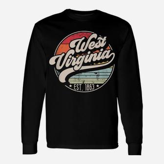 Retro West Virginia Home State Wv Cool 70S Style Sunset Gift Unisex Long Sleeve | Crazezy
