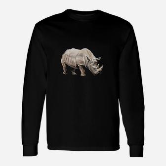 Rhino Animal Rhinoceros Endangered Species Unisex Long Sleeve | Crazezy UK