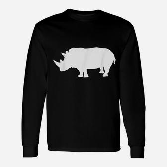 Rhino White Unisex Long Sleeve | Crazezy