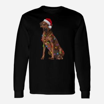 Rhodesian Ridgeback Christmas Lights Xmas Dog Lover Unisex Long Sleeve | Crazezy UK