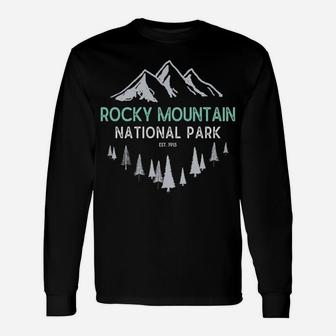 Rocky Mountain Vintage National Park Colorado Souvenir Unisex Long Sleeve | Crazezy DE
