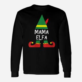 Ropa De Navidad Para Familia Mama Elfa Long Sleeve T-Shirt - Monsterry