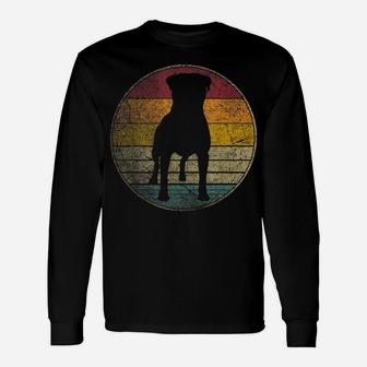 Rottweiler Dog Vintage Distressed Retro Style Silhouette Unisex Long Sleeve | Crazezy