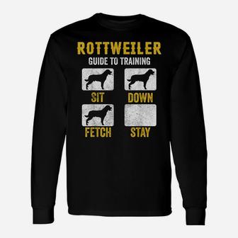 Rottweiler Guide To Training Shirts, Dog Mom Dad Lover Owner Unisex Long Sleeve | Crazezy UK