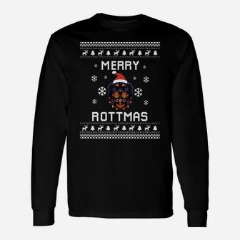 Rottweiler Lover Christmas Ugly Xmas Rottweiler Sweater Gift Sweatshirt Unisex Long Sleeve | Crazezy AU