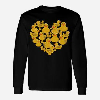 Rubber Duck Heart & Love Symbol Rubber Ducky Duckie Quack Unisex Long Sleeve | Crazezy