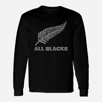 The Rugby Team 'all Blacks' Of New Zealand Long Sleeve T-Shirt - Thegiftio UK