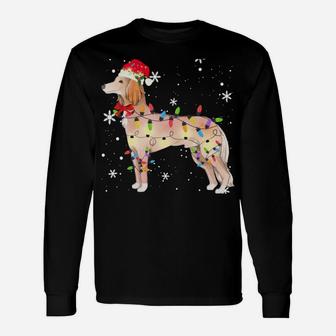 Saluki Dog Christmas Light Xmas Mom Dad Gifts Unisex Long Sleeve | Crazezy UK