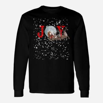 Santa And Sleigh Bring Joy On A Snowy Christmas Eve Holiday Sweatshirt Unisex Long Sleeve | Crazezy