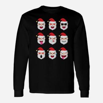 Santa Claus Emotion Long Sleeve T-Shirt - Monsterry