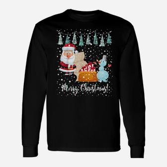 Santa Claus Getting Ready To Start His Trip Long Sleeve T-Shirt - Monsterry