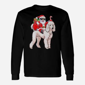 Santa Claus Riding Poodle Xmas Dog Long Sleeve T-Shirt - Monsterry DE