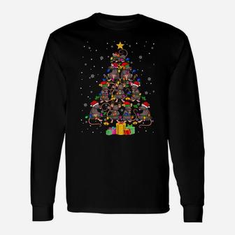 Santa Elf Reindeer Rat Christmas Tree Xmas Lights Rat Animal Unisex Long Sleeve | Crazezy AU
