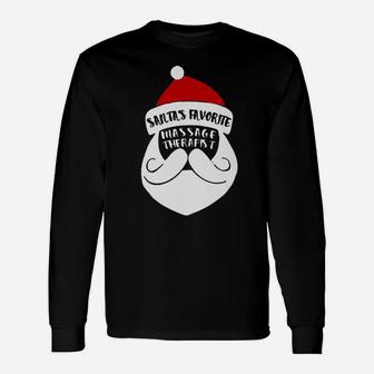 Santa Favorite Massage Therapy Long Sleeve T-Shirt - Monsterry