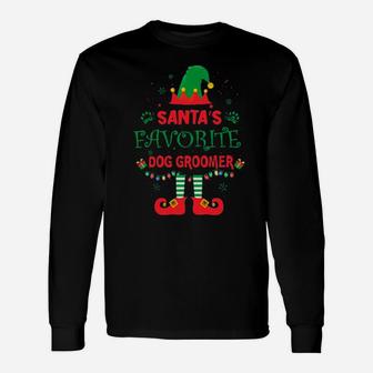 Santa Favoriter Dog Groomer Long Sleeve T-Shirt - Monsterry DE