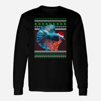 Santa Got Betta Fish Christmas Graphic Jersey Sweatshirt Unisex Long Sleeve | Crazezy