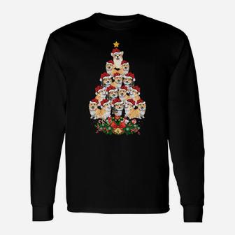 Santa Hat Corgi Dog Xmas Gift Corgi Christmas Tree Unisex Long Sleeve | Crazezy