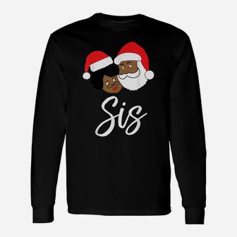 Santa Mrs Claus Black African American Matching Sister Unisex Long Sleeve | Crazezy