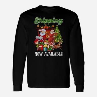 Santa Mrs Claus With Elves Shipping Now Available Long Sleeve T-Shirt - Monsterry