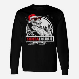 Santa Saurus Long Sleeve T-Shirt - Monsterry