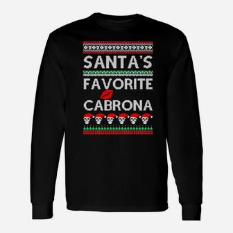 Santa's Favorite Cabrona Og Navidad Long Sleeve T-Shirt - Monsterry AU