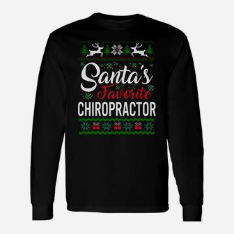 Santas Favorite Chiropractor Christmas Ugly Family Sweatshirt Unisex Long Sleeve | Crazezy CA