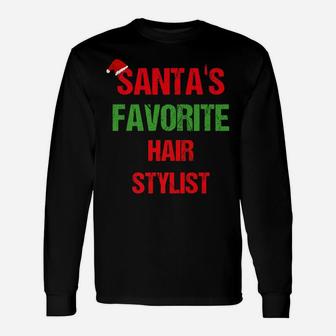 Santas Favorite Hair Stylist Funny Ugly Christmas Shirt Unisex Long Sleeve | Crazezy
