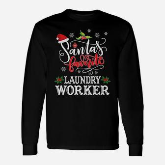 Santa's Favorite Laundry Worker Christmas Party Gift Xmas Unisex Long Sleeve | Crazezy AU
