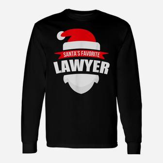 Santa's Favorite Lawyer Funny Christmas Shirt Unisex Long Sleeve | Crazezy