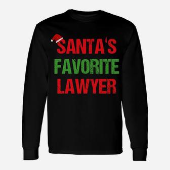 Santas Favorite Lawyer Funny Ugly Christmas Sweatshirt Sweatshirt Unisex Long Sleeve | Crazezy