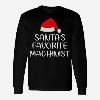 Santa's Favorite Machinist Matching Family Christmas Unisex Long Sleeve | Crazezy
