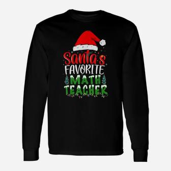 Santa's Favorite Math Teacher Christmas Unisex Long Sleeve | Crazezy