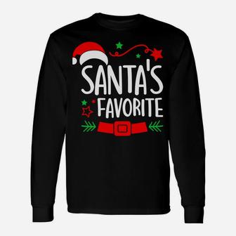 Santa's Favorite Math Teacher Funny Santa Christmas Gift Unisex Long Sleeve | Crazezy CA