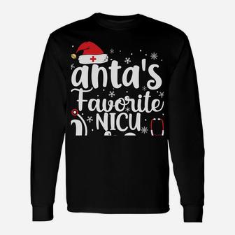 Santa's Favorite Nicu Nurse Merry Christmas Cute Nurse Gifts Sweatshirt Unisex Long Sleeve | Crazezy